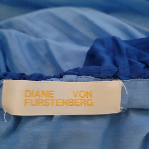 Diane Von Furstenberg Dress M Color-block Cotton And Silk-blend Maxi - Picture 5 of 7